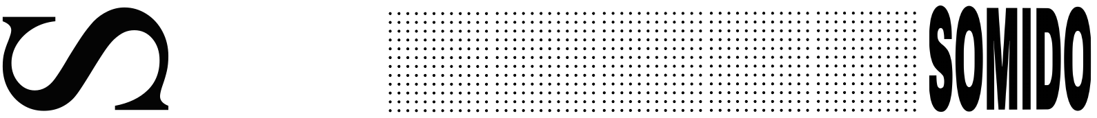 S monogram, dotted pattern, SOMIDO wordmark